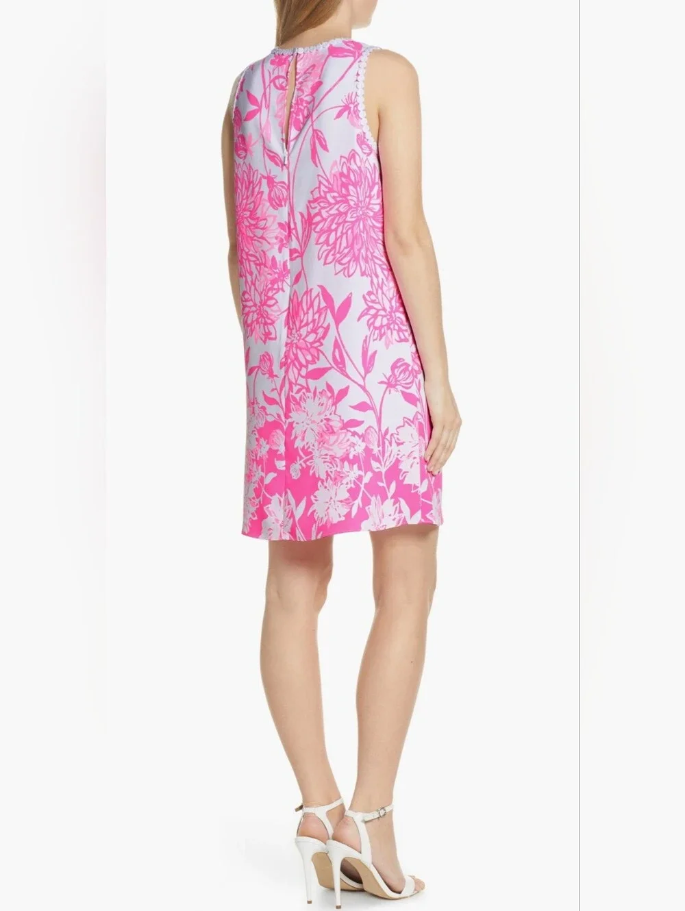 Lilly Pulitzer Nala Soft Shift Sleeveless Dress Sz 00 Resort White Caliente Pink